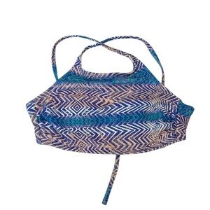 Hot Water blue halter bikini swim top size small